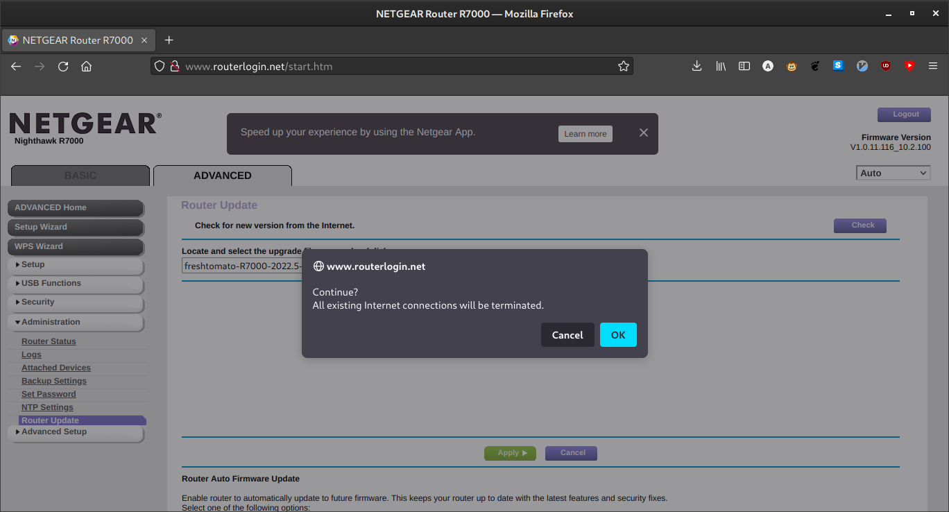 confirmation dialog for nuking the firmware