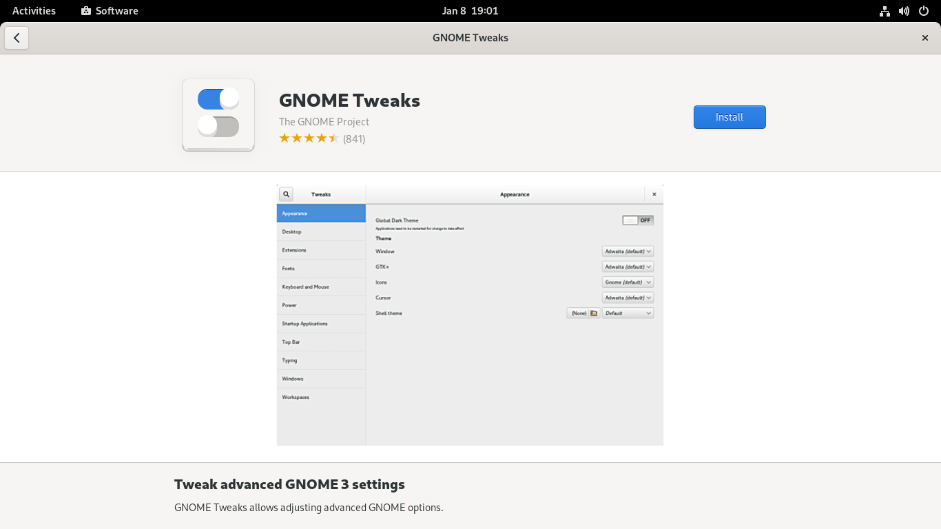 gnome-tweaks program description