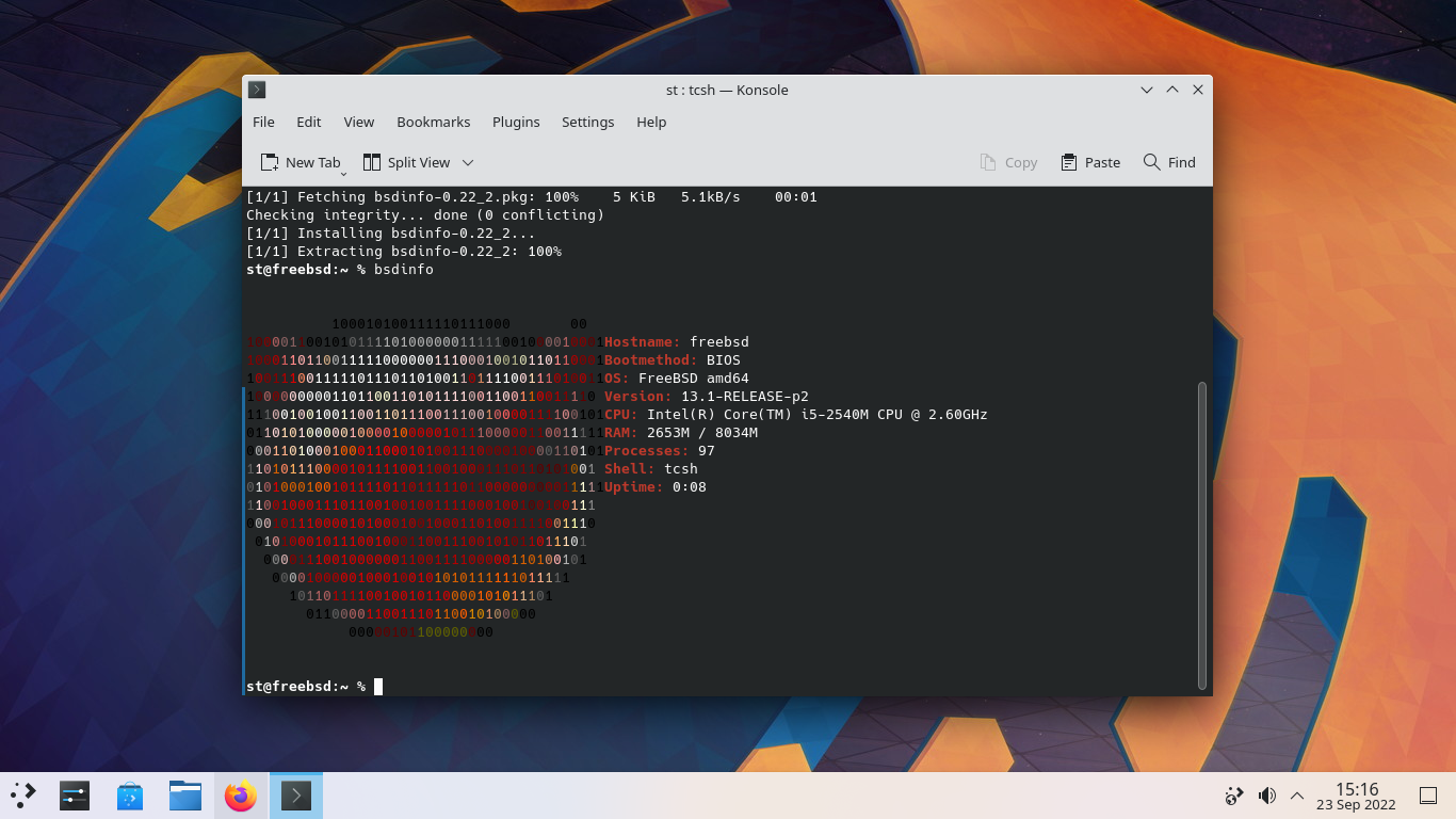 KDE screenshot on FreeBSD